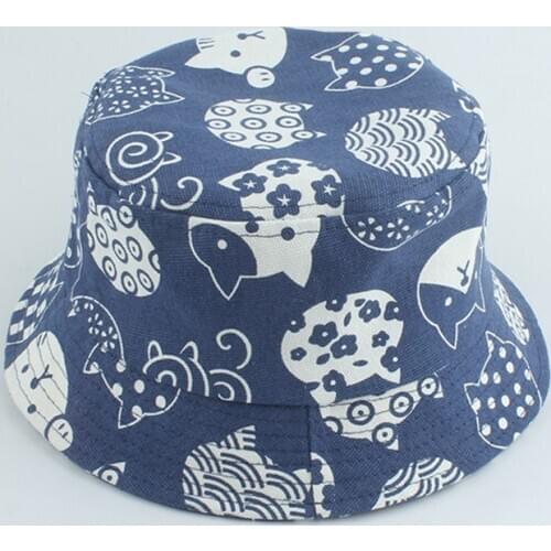Korean Boys Girls Baby Hat Summer Panama Bucket Hats Kids Fashion Cartoon Sun Caps Bob Fishing Hat