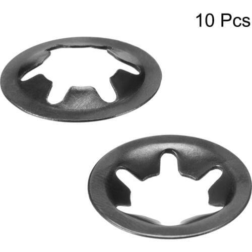 Uxcell 10pcs Flat Shaft Fastener M3 M5 M6 M8 M10 M12 Internal Tooth Starlock Washer 65Mn Spring Steel Hardware Gasket Lock