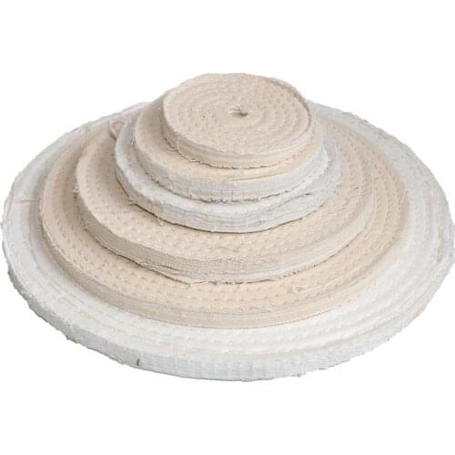 1PC 3-8Inch Cotton Cloth Buffing Wheel 75-200mm Matel Mirror Polishing Wheel 10mm Hole