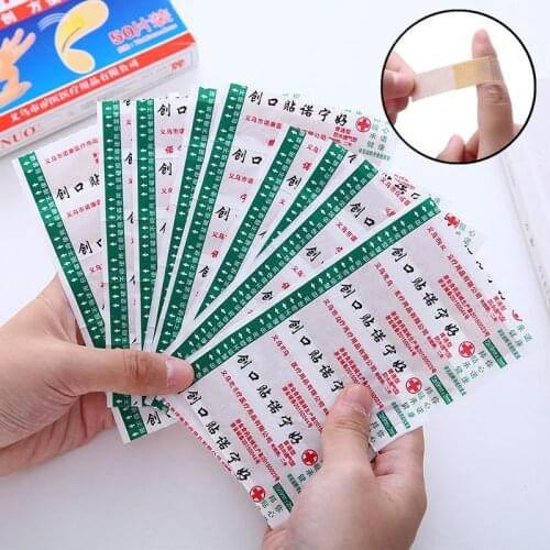 50/100PCs First Aid Medical Waterproof Band-Aids Bandages Anti-Bacteria Wound Plaster Dressing Band Home Travel Emergency Kits