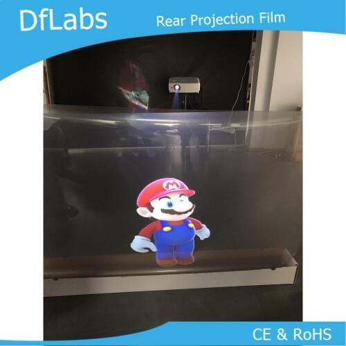 DfLabs Adhesive transparent Rear projection film/foil for shopping mall, advertising, education, store ,bank