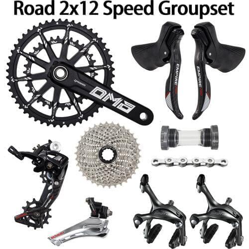 SENSAH EMPIRE PRO 2x12 Speed, 24s Road Groupset carbon fiber Shifter Lever Rear Derailleur KMC X12 chain 170/175MM Crankset