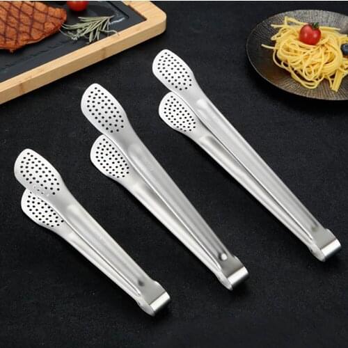 1Pcs Stainless Steel Kitchen Tong Heat Resistant Hollow-Out Barbecue Tongs Food Tongs Kitchen Tools BBQ Tools Food Clips