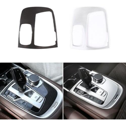 Carbon Texture Car Interior Moulding Stickers Central Control Gear Shift Panel Cover Trim For BMW 7 Series G11 G12 2016-2020