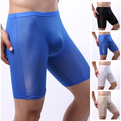 New Men Sexy Boxer Briefs Shorts Seamless Soft Bulge Pouch Sport Underpants Knickers Boxershorts Men Flat Shorts U Convex Pouch