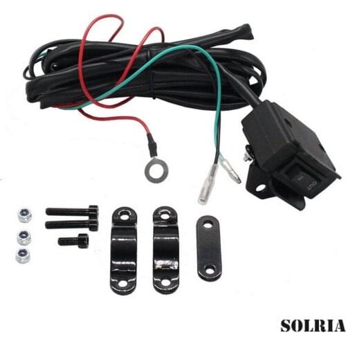 Universal 12V Winch Rocker Thumb Switch with Mounting Bracket Handlebar Control Line Kit for 1500lb-6000lb ATV/UTV/SxS Winches