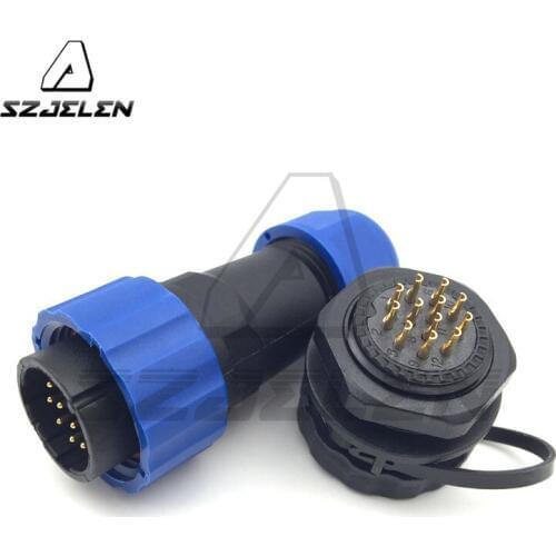 SD20TP-ZM , Waterpro waterproof connector 12 pin Plug and socket, IP67, Electric cable wire connector 12pin male and female