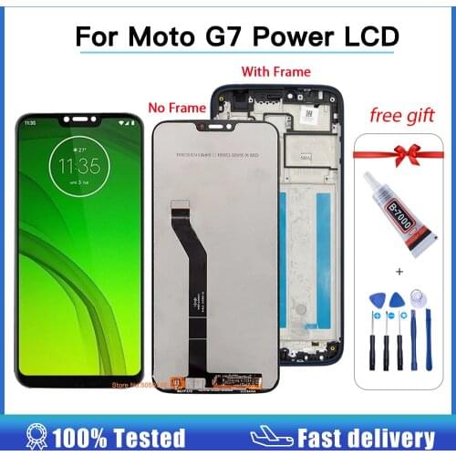 Hight quality For Moto G7 Power Lcd Touch Screen For Motorola G7Power LCD Display Sensor Panel Digitizer Assembly With frame