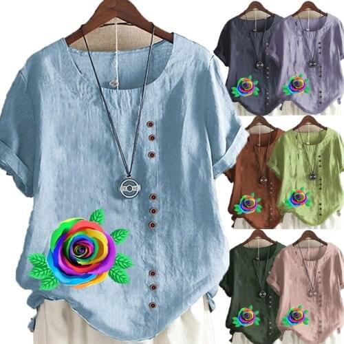 2021 the New Summer Shirt Short Sleeve Fashion Printing Graphic Tee Round Neck Plus Size Loose Shirt Casual Tops Women Clothing