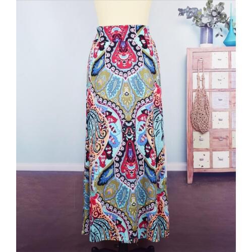 Summer Fall Flower Print Womens High Waist Party Boho Vintage Maxi Long Skirt