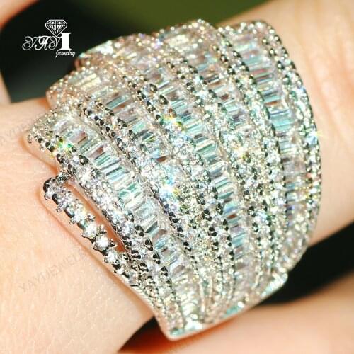 YaYI Jewelry Bohemia Natural Moissanite Gemstones Zircon Stamped S925 Silver Color Engagement Wedding Lovers Precious Rings