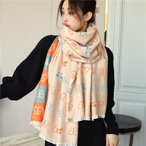 2021 Winter Cashmere Scarf Pashmina Shawls and Wraps Female Thick Warm Blanket Soft Neckerchief Printed Bufanda Hijab Stoles