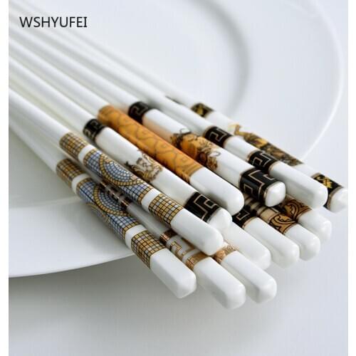 8 pairs of New Creative Ceramic Chopsticks Non-slip Anti-mold High-end Tableware Household High Temperature Health and Hygiene