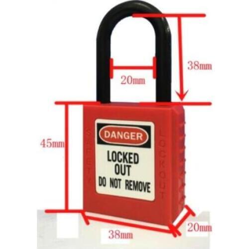 Free delivery, 120pcs/lot ABS security padlock Plastic Shackle safety padlock ,Nylon non conductive safety padlock