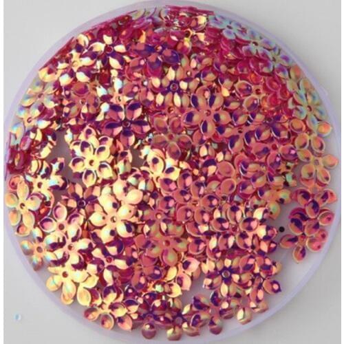 3000pcs/lot 9mm Flower Sequins With 1 Center Hole Plum Blossom Red Confetti Spangles