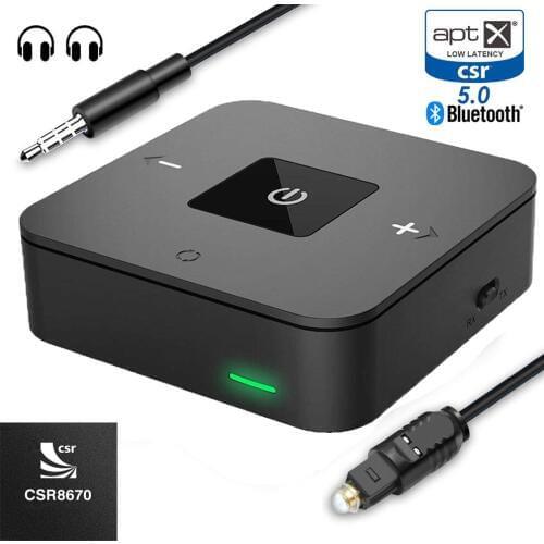 Bluetooth 5.0 Aptx LL Low Latency RCA Aux 3.5mm SPDIF Optical Toslink Optic Transmitter Receiver Wireless Audio Music TV Adapter