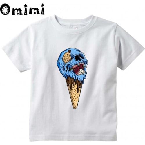 Kids I Love Summer Icecream/Watermelon Design T Shirt Boys/Girls Kawaii Cute Short Sleeve Tops Childrens Funny T-Shirt,ooo3051