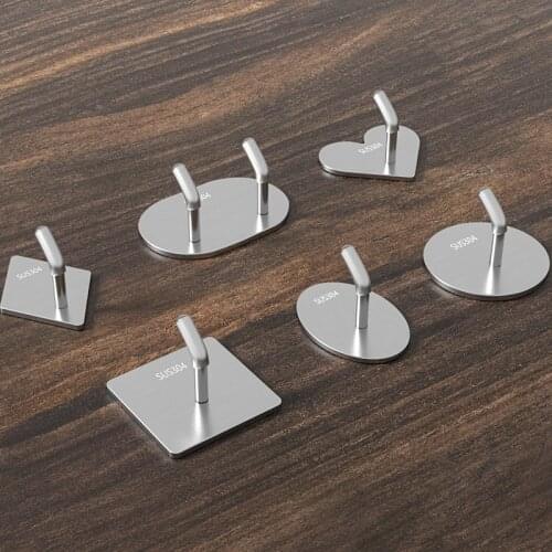 Home Furnishing Cute Small Hook Geometry Mini Door Strong Sticky Hooks Bathroom Home Decoration Creative Free Punch Wall Hook