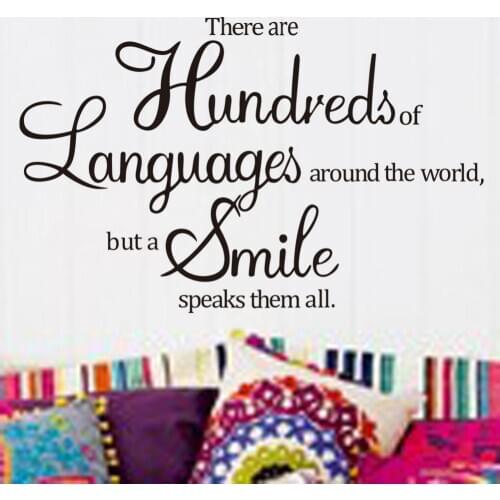 "There Are Hundreds Of Languages" 57*30cm wall sticker home decor DIY removable vinyl bathroom sticker hot