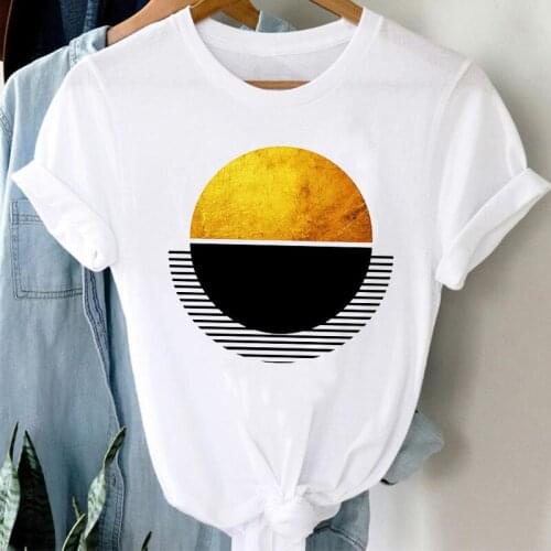 T-shirts Women Striped Short Sleeve Cute Fashion 90s Printing Clothing Clothes Graphic Tshirt Top Lady Print Female Tee T-Shirt
