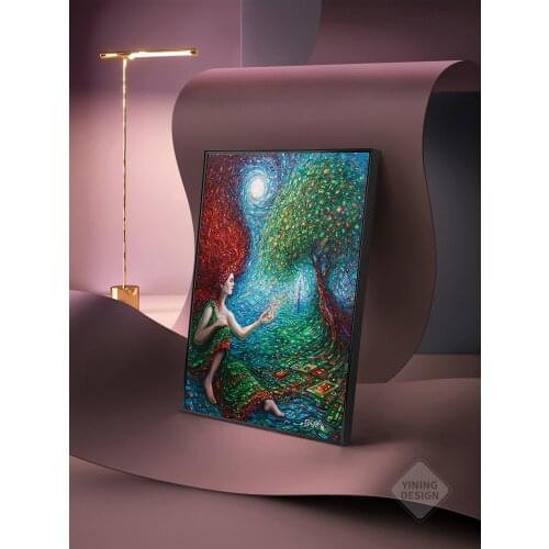 Canvas Picture Print Wall Art Watercolor Woman Fish and Princess Photo Painting Abstract Texture Pictures For Living Room Decor