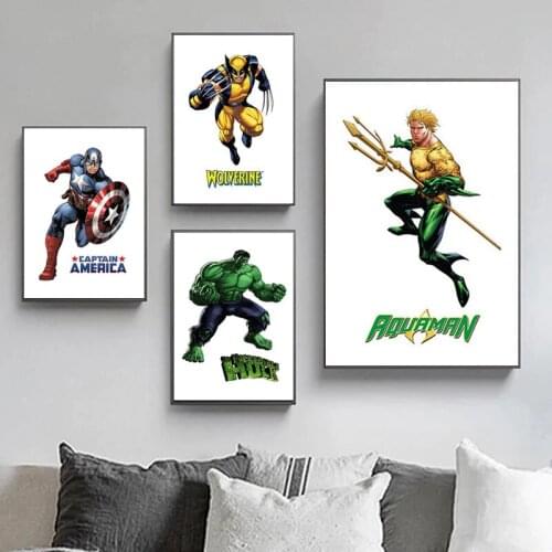 Marvel Spiderman Hulk Iron Man Canvas Paintings Avengers Prints and Posters Wall Art Pictures for Kids Room Decoration Cuadros