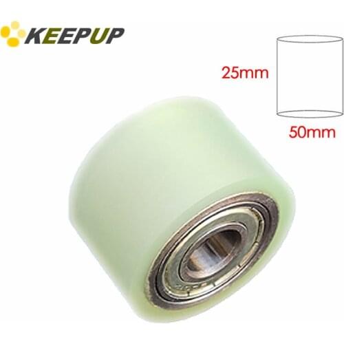 Furniture wheel.Diameter 50mm, length 25mm,PU polyurethane roller with bearing,Soft surface,Pipeline transmission Rubber wheel