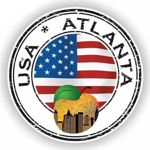 Creative 13cm X 13cm for Atlanta Stamp Funny Car Stickers Cartoon Vinyl Decal Sticker Car Truck Pinup SUV Decoration