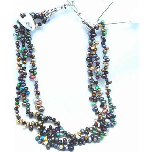 Cultured freshwater pearl necklaces potato shape multi colors mixed 50cm length with clasp for wedding and marriage partys shows