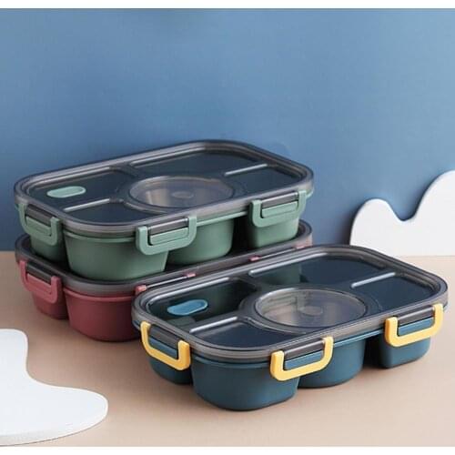 Lunch Box 5 Grids Portable Adult Sealed Food Container for Picnic
