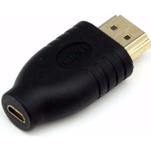 Micro HDMI Male Type D to Standard HDMI Adapter Cable Convertor in Gold Plated