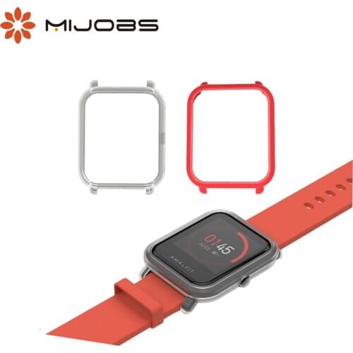 Mijobs 20mm Silicone Wrist Strap Protector Case Cover for Xiaomi Huami Amazfit Bip BIT Youth Smart watch Strap Correa Bracelet