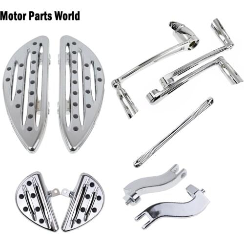 Motorcycle Chrome Front+Rear Floorboards Kits Shift Lever Brake Shift For Harley Touring Street Glide Road King FLTR 2008-2013
