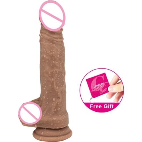 Soft Dual-Layer Silicone Dildo with Super Strong Suction Cup Sex Toys for Woman Strapon Female Masturbation Vagina Stimulation