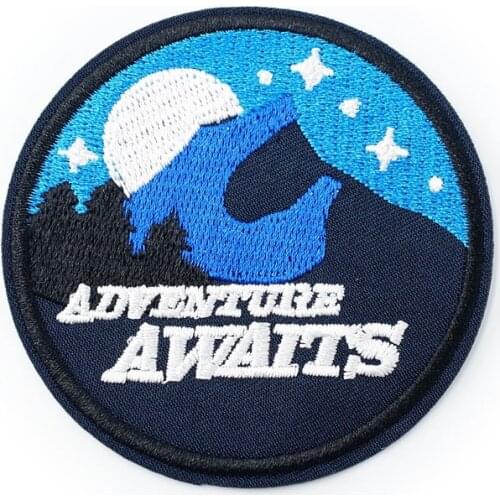 Night Sky Size:7.1x7.1cm Cloth Iron On Patch Badge Embroidered Badges Abstract Kids Patches For Clothes Stickers 0041