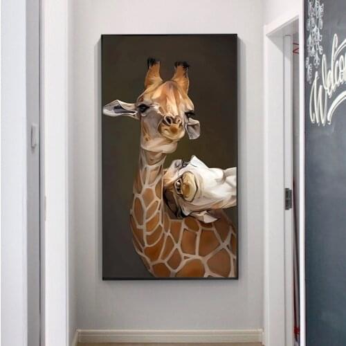 Big Size Animal Giraffe Wall Art Picture Canvas Painting Oil Painting Picture Poster for Home for Living Room Decor