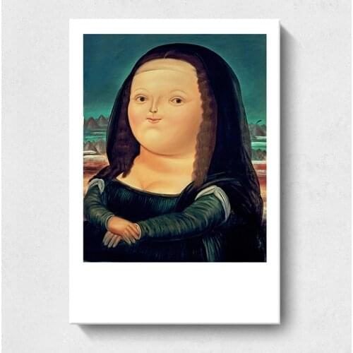 Funny Mona Lisa Modern Minimalist Decorative Painting Hanging Canvas Painting Oil Cuadros Decoracion Salon Paris Art Posters