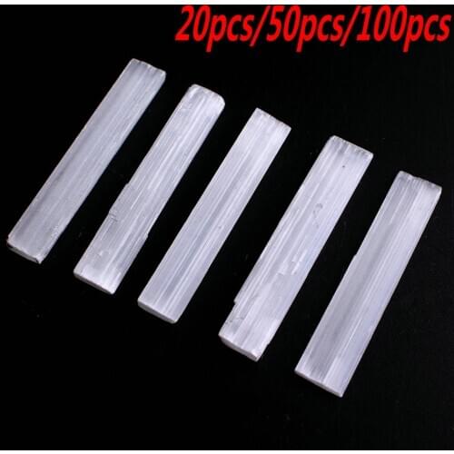 Wholesale 40-60mm Natural White Selenite Rough Sticks Mineral Specimen Heraling Crystal Wand Irregular Shape Pendant Stone