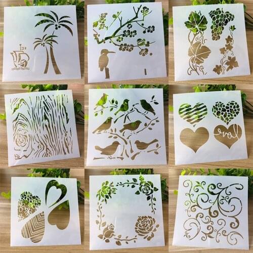DIY Plastic Hollow Flower Plate Layering Stencils Mold Painting Template Drawing Scrapbooking Diary Decor Card Template for Kids