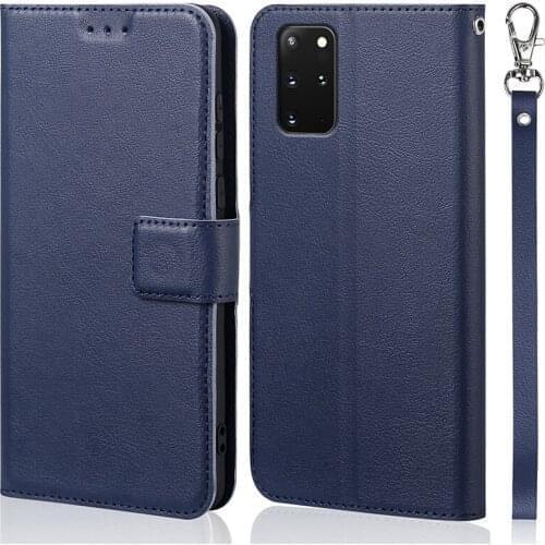 Luxury Flip Case For Samsung Galaxy S20 Plus Cover Original Book Design Leather Phone Coque Wallet Capa Stand With Strap Card