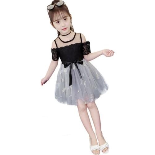 Girl mesh Lace Princess dresses 2020 New Spring summer new baby children kids casual stitching birthday party dresses