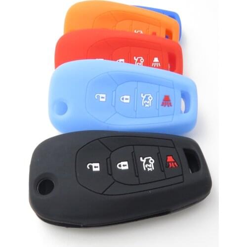 Xinyuexin Silicone Car Key Cover FOB Case For Chevrolet Chevy Cruze 2017 4 Buttons Flip Remote Key Case Jacket Car-stying