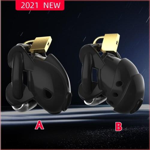 2021 New Male Nub Silicone Fully Restraint Chastity Device Cock Cage Adjustable Cuff Penis Ring Belt Sex Toys A501