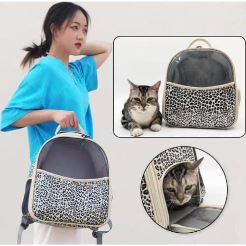 New Style Double-shoulder Pet Bag Portable Outing Dog Bag Breathable Mesh Visible Transparent Cat Bag Cat Backpack Carrier