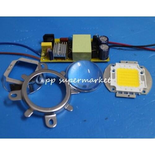 50W High powe led chip white /warm wite +44mm Lens+Reflector bracket +50w 30-36v driver for diy led kit
