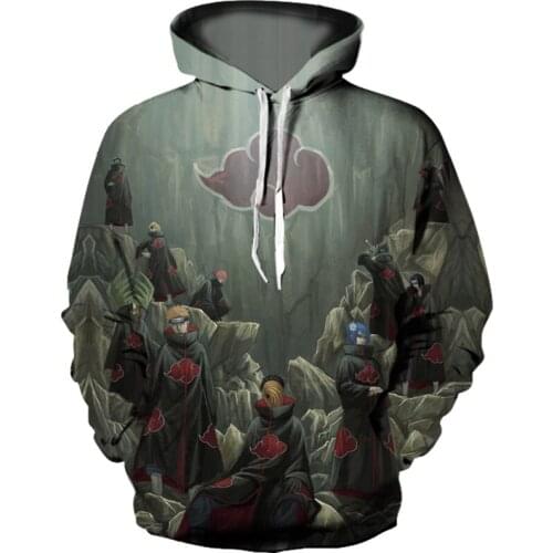 Japanese Anime Cool Akatsuki Hoodies man Fun Cartoon Graphic Hoodie Cartoon Harajuku Unisex manga Sweatshirts organization dawn