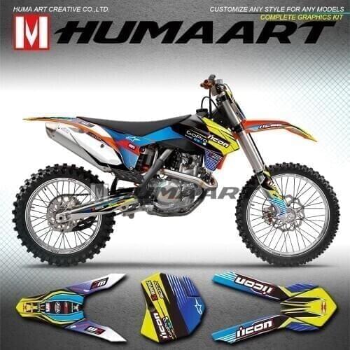 HUMAART Motocross Graphics Vinyl Sticker Enduro Decal Wrap Kit for 125 150 250 300 350 450 SX SXF XC XCF 2013 2014