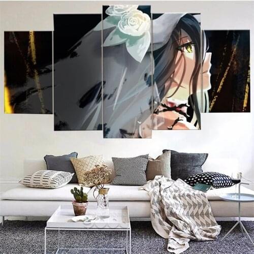 Japan Animation 5 Pieces Albedo Character Poster Hd Print Modular Modern Decor Painting On Canvas Room Decoration Art