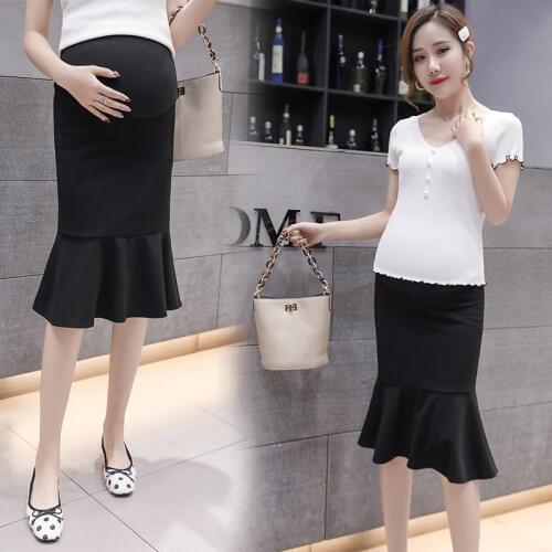 Pregnant Women Skirt Spring Summer 2019 New Fashion Mother Wear Pregnant Stomach Maternity Pleated Skirt Size M-XXL