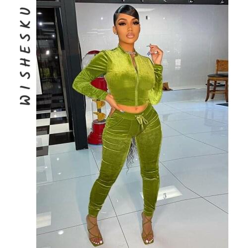 Autumn Fleece Pink Sexy Two Piece Sets Tracksuit Women Club Outfits Long Sleeve Jacket Tops+High Waist Sweatpants Matching Set